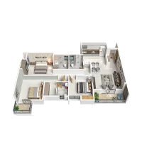 3 BHK Floor Plan at 18 Altitude Chinchwad Pune